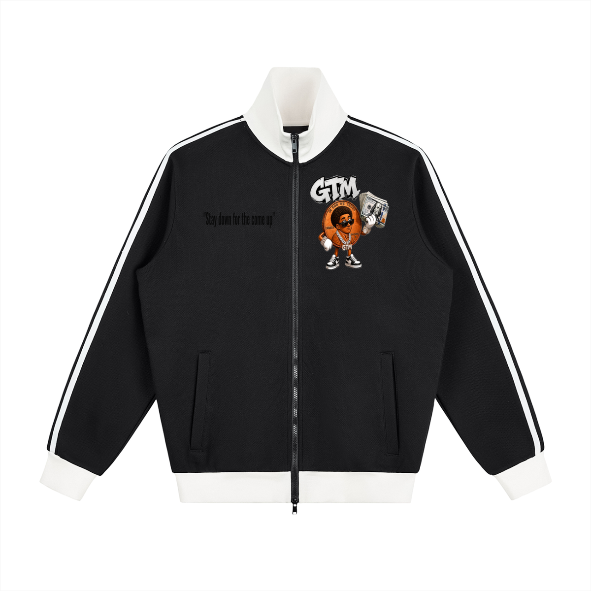 Contrast Side Stripe Fleece Track Jacket