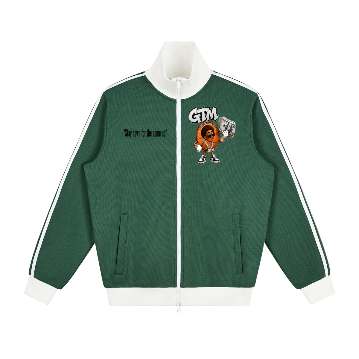 Contrast Side Stripe Fleece Track Jacket