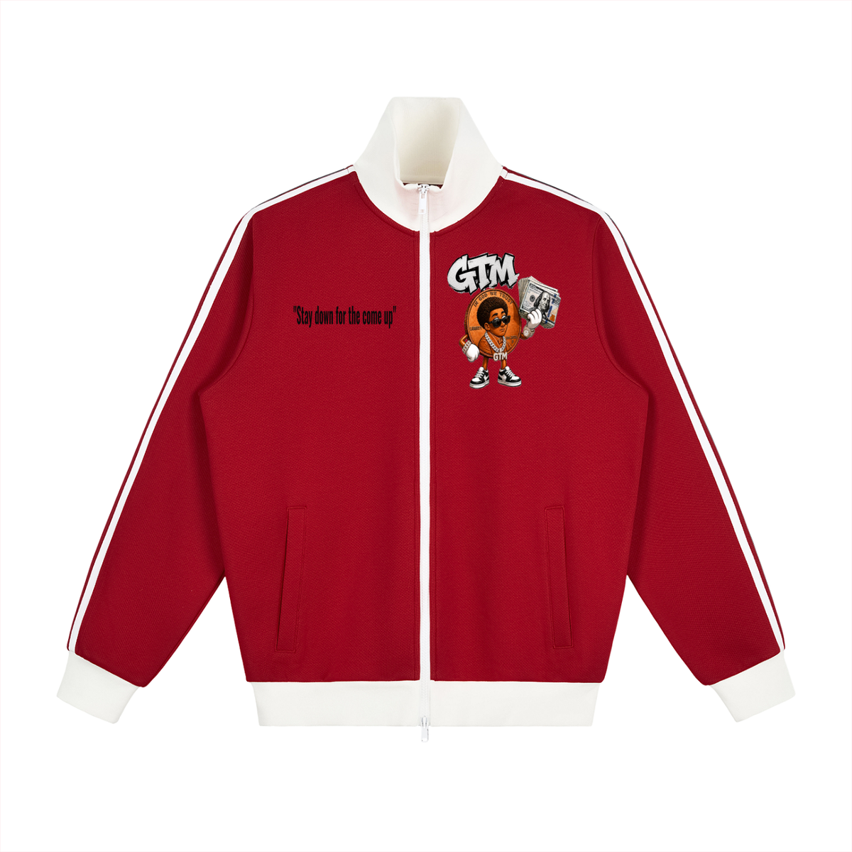 Contrast Side Stripe Fleece Track Jacket