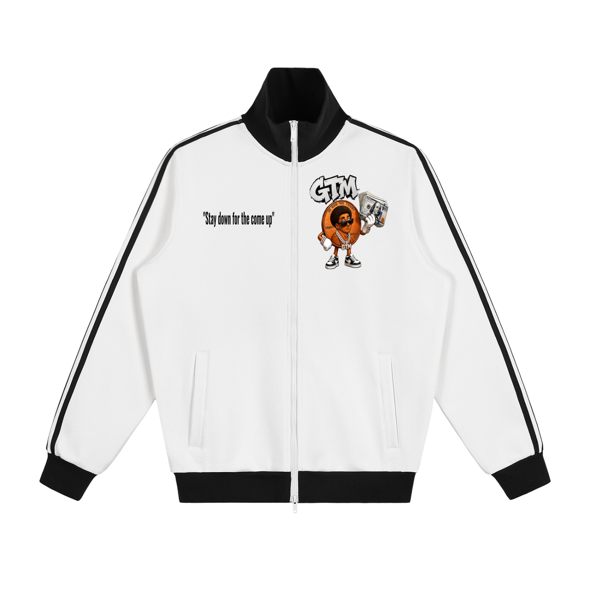 Contrast Side Stripe Fleece Track Jacket