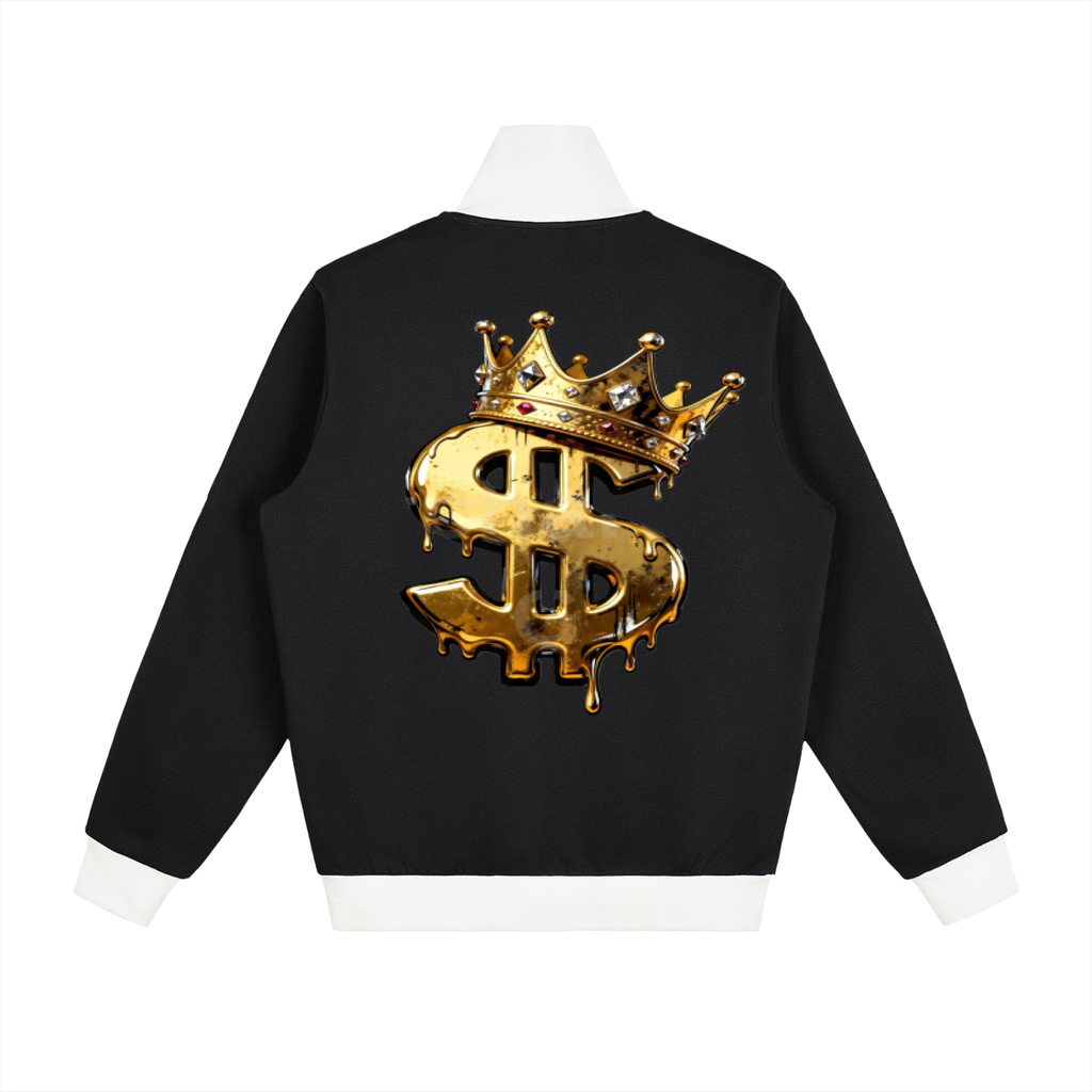 Contrast Side Stripe Fleece Track Jacket